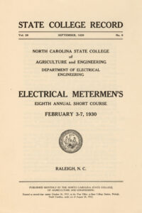 An issue of the State College Record from 1929 announcing the Meter School