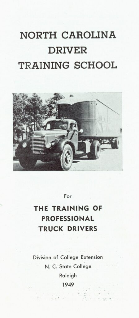 Flyer for the 1949 Truck Driving School