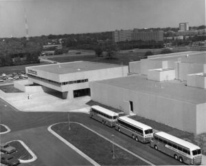 An overhead view of the McKimmon Center in 1976