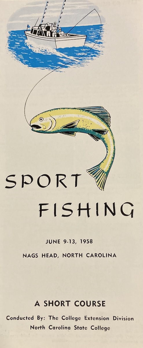 The cover of the 1958 sport fishing brochure