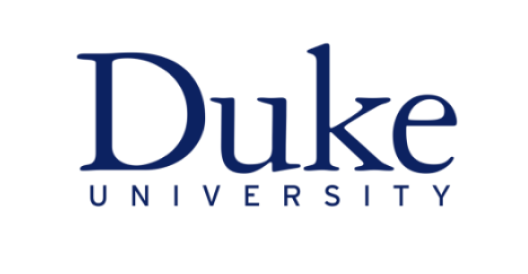 Duke University Logo with duke university spelled out in blue