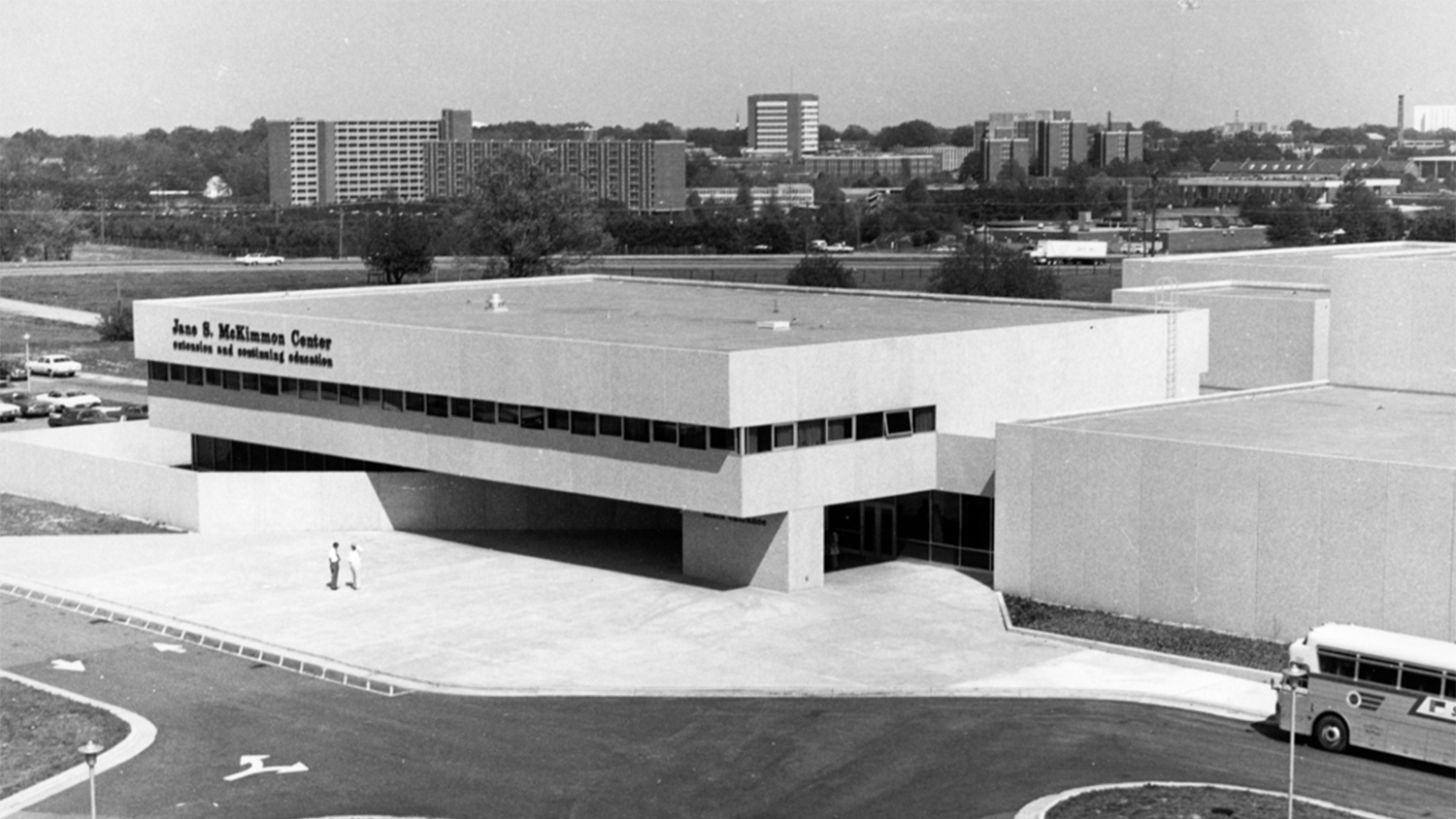 Aerial photo of the McKimmon Conference and Training Center around 1976.