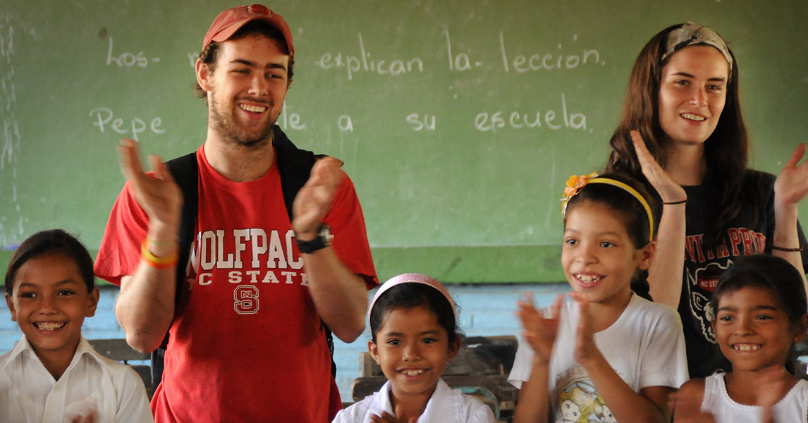 NC State students teaching English to students in Nicaragua
