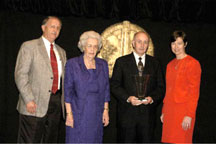 Pictured left to right, Denis S. Jackson, Marjorie Turner, S. Ted Pemberton, Chancellor Marye Anne Fox