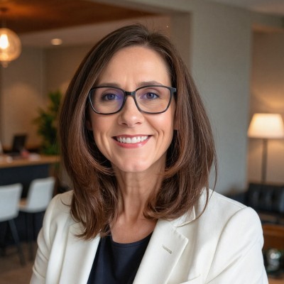 kacy smiling at the camera